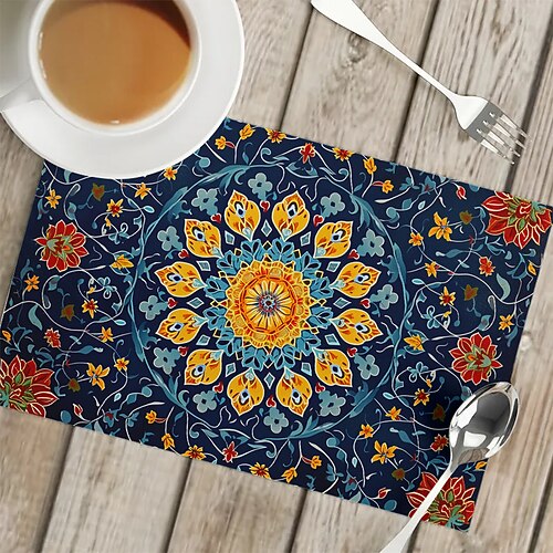 1 Stück Tischset mit ethnischem Muster, 30,5 x 45,7 cm, Tischsets für Party, Küche, Esszimmer, Dekoration Image