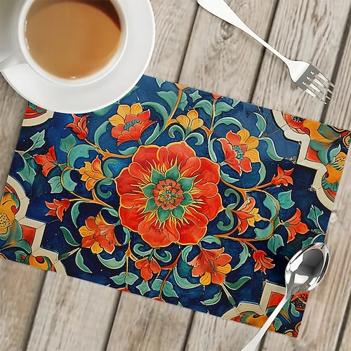 1 Stück Tischset mit ethnischem Muster, 30,5 x 45,7 cm, Tischsets für Party, Küche, Esszimmer, Dekoration Image