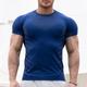 Herren Fitnessstudio-Shirt Sport-T-Shirt Rundhalsausschnitt Kurzarm Sport Natur Fitness Radfahren / Fahrrad Fitnessstudio Weich Schnell Trocknend Glatt Silber Schwarz Sportkleidung Modisch Sport