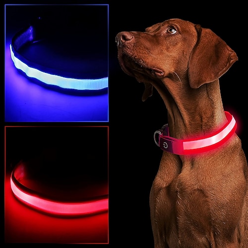 Hunde Pelzige Kleintiere Halsbänder Leuchtkragen Reflektierend Einstellbar Wasserdicht Outdoor Laufen Gehen Tarnfarben Image