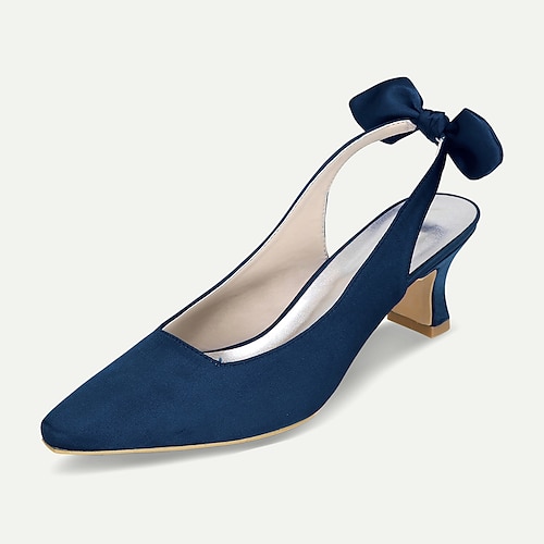 Elegante Slingback-Pumps mit spitzer Zehenpartie, niedrigem Absatz und Knöchelriemen für Damen – perfekt für Hochzeiten, Brautjungfern und festliche Anlässe. Image