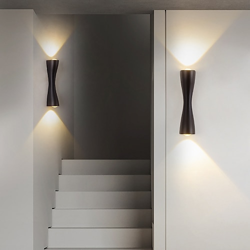 im freien wasserdichte wandleuchte 10 watt 15 watt führte moderne veranda und terrasse wandleuchte schwarz gold wandleuchte aluminium material ist geeignet für wohnzimmer bad und flur ac85-265v Image