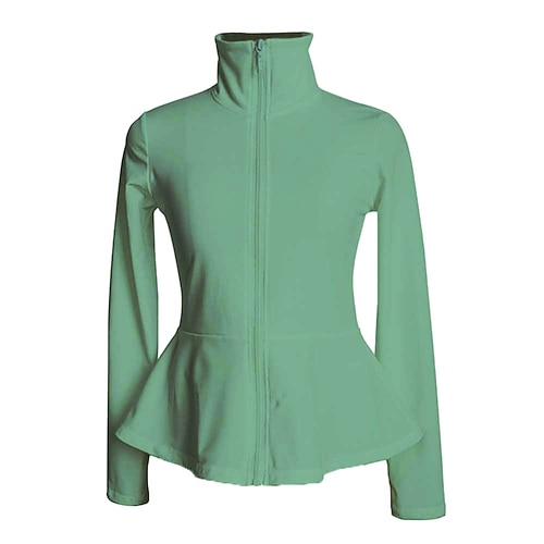 Fleecejacke fürs Eiskunstlaufen Damen Mädchen Eislaufen Jacke Shirt Marineblau Schwarz Weiß elastisch Ausbildung Wettbewerb Eiskunstlaufkleidung warm Langarm Eislaufen Eiskundstlauf Image