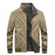 Herren Winterjacke Wintermantel Jacke warm halten Atmungsaktiv Täglich Ausgehen Reisverschluss Ständer Sport Elegant Jacke Oberbekleidung Feste Farbe Bestickt Blau Khaki Armeegrün / Frühling / Herbst