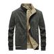 Herren Winterjacke Wintermantel Jacke warm halten Atmungsaktiv Täglich Ausgehen Reisverschluss Ständer Sport Elegant Jacke Oberbekleidung Feste Farbe Bestickt Blau Khaki Armeegrün / Frühling / Herbst