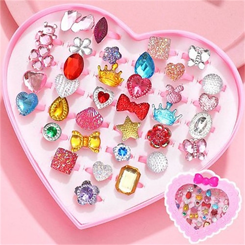 legierung ring cartoon niedlichen ring kinder schmuck schmuck gemischt 12/36 stücke 1 box spielzeug schmuck Image