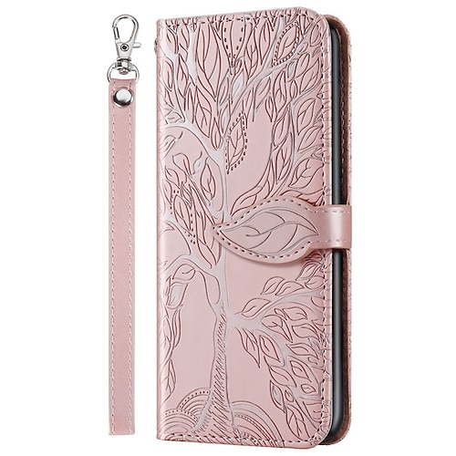 Handy Hülle Handyhüllen Für Samsung Galaxy S25 S24 S23 Ultra Plus S22 Plus Ultra A14 A34 A54 S20 A52 S20 FE Brieftaschenhülle Kartenhalter Staubdicht Stoßfest Linien / Wellen Einfarbig PU-Leder Image