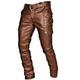 Herren Hose Hosen Lederhose Kunstlederhose Freizeithose Multi Pocket Feste Farbe Nachtclub Strassenmode PU Modisch Schwarz Rote