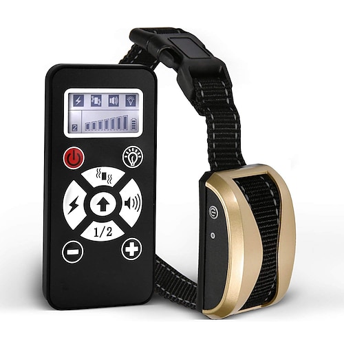 haustier hundehalsband fernbedienung wasserdicht wiederaufladbar lcd schock vibrationen soundhalsband 181 Image