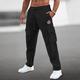 Herren Jogginghose Trainingshose Jogginghose Jogger Hose Hosen Kordelzug Elastische Taille Multi Pocket Glatt Stickerei Komfort Atmungsaktiv Casual Täglich Festtage Sport Modisch Schwarz Weiß