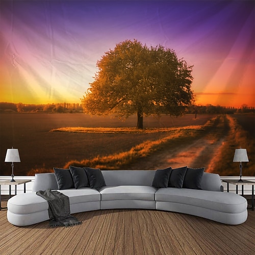 Wald Sonnenschein Landschaft hängende Wandteppich Wandkunst große Wandteppich Wanddekor Fotografie Hintergrund Decke Vorhang Zuhause Schlafzimmer Wohnzimmer Dekoration Wandtuch XXL Natur Image