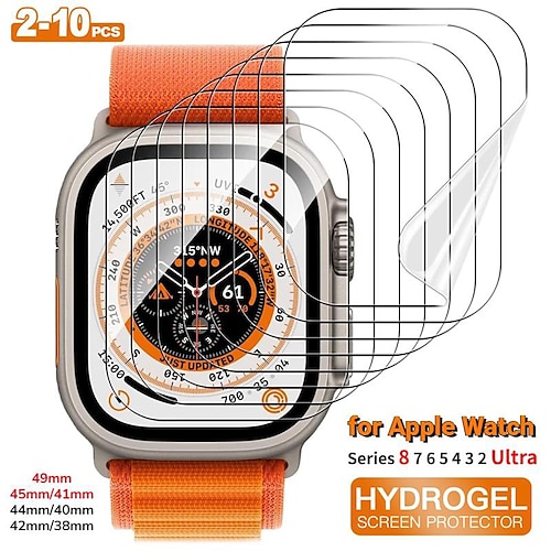 Beobachten Displayschutzfolie Kompatibel mit Apple Watch Ultra 49mm Series 8 7 45mm Series 8 7 41mm Series 3 2 1 42mm Series 3 2 1 38mm Maximale Abdeckung HD klar Weicher Film Weicher Film Uhren Image
