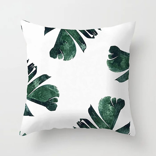 Kissenbezug 1pc weicher dekorativer quadratischer Kissenbezug Kissenbezug Kunstleinen Kissenbezug für Sofa Schlafzimmer überlegene Qualität maschinenwaschbar 1er Pack für Sofa Couch Bett Stuhl grün Image