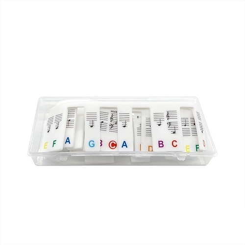 Klaviernoten-Leitfaden für Anfänger Abnehmbare Klavier-Tastatur-Notenetiketten zum Lernen 88-Tasten Vollgröße aus Silikon Keine Aufkleber wiederverwendbar für Schüler Image