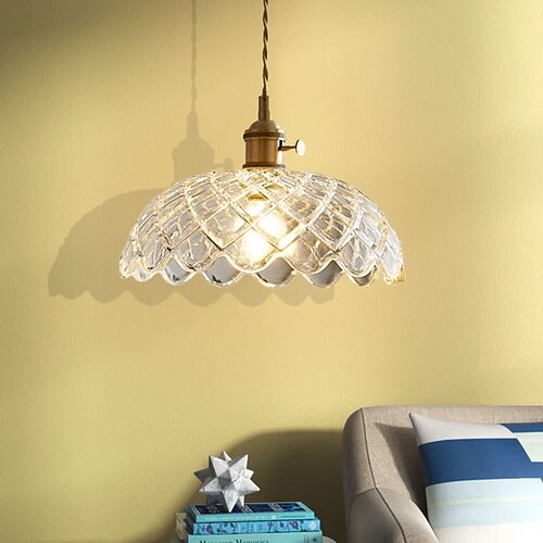 LED-Pendelleuchte Mini-Glas-Kupfer-Pendel-Decken-Hängeleuchte mit Glasbogen-Schirm Klarglas-Pendelbeleuchtung für Schlafzimmer Wohnzimmer Esszimmer Küche Image