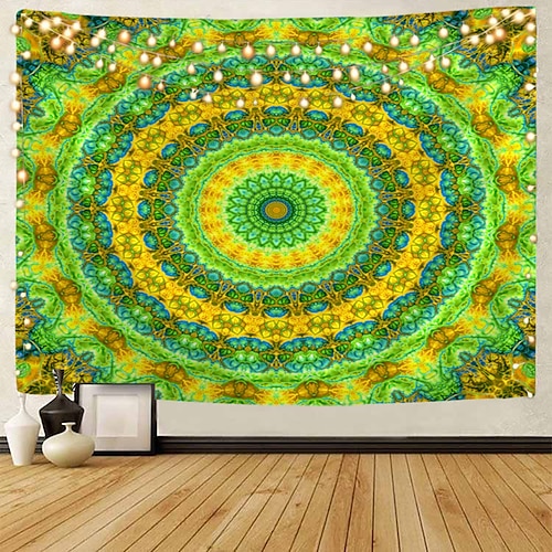 Mandala Bohemian Wandteppich Kunst Dekor Decke Vorhang hängen zu Hause Schlafzimmer Wohnzimmer Wohnheim Dekoration Boho Hippie psychedelische Blumenblume Lotus Indianer Image