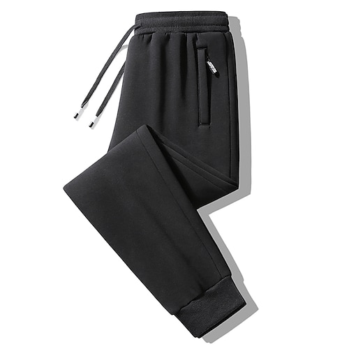 Herren Jogginghose Trainingshose Jogginghose Jogger Winterhose Hose Hosen Tasche Kordelzug Elastische Taille Feste Farbe Warm Atmungsaktiv In voller Länge Casual Täglich Brautkleider schlicht Image
