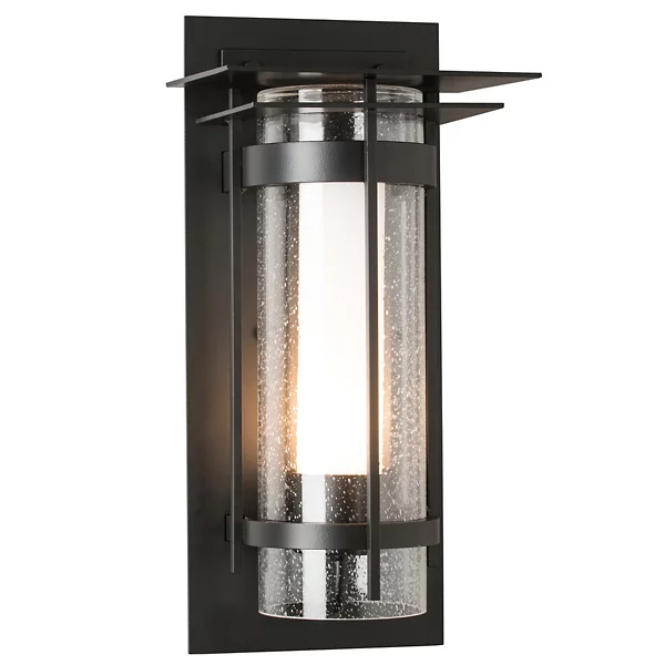 Hubbardton Forge Banded Outdoor Wall Sconce with Top Plate