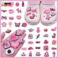 Ciondoli per scarpe in PVC accessori per scarpe rosa cartone animato ornamento fiore divertente