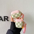 Scacchiera Reticolo Auricolare Ricarica Custodia carina per AirPods 1 2 3 Pro Auricolare wireless Bling Bracciale Custodia a catena Regalo