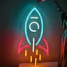 1pc Cool Rocket Wall LED Neon Sign For Room Home Shop Party Pub Club Influencer Youtuber Living Show