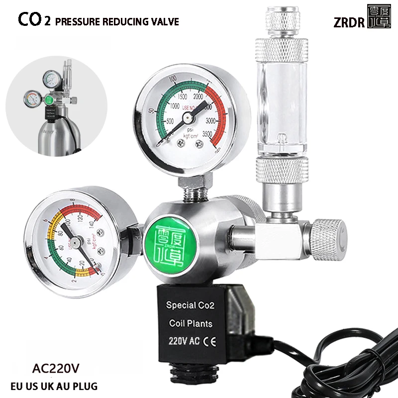 Acquario Regolatore di CO2 fai-da-te Solenoide Contatore di bolle Sistema di controllo CO2 reazione acquario impermeabile Valvola di riduzione della pressione CO2