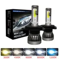 2 pezzi H4 H1 H3 H11 H7 LED faro per auto 200W 20000LM 6000K Canbus senza errori auto faro automatico luci a LED per fendinebbia per auto