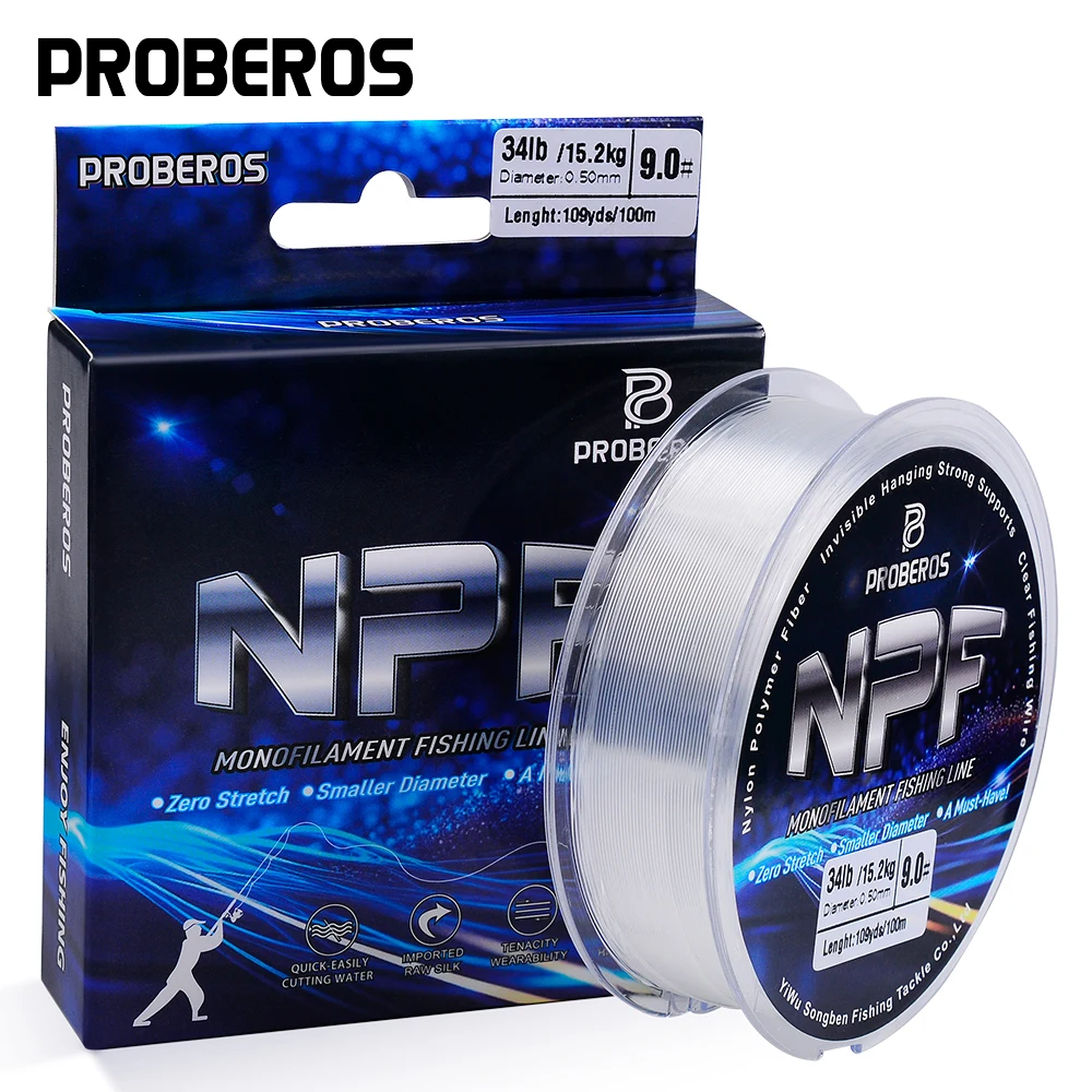PROBEROS 100m Lenza da pesca intrecciata in nylon giapponese Lenza da pesca offshore super resistente 4LB-36LB Lenza per carpa Lenza per trota