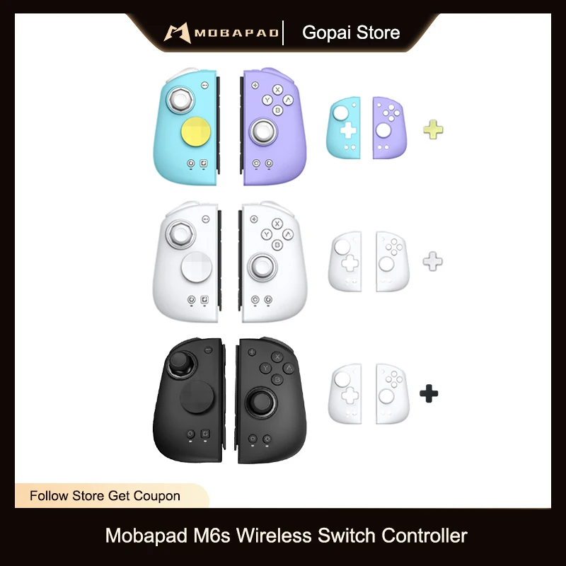 MOBAPAD M6s Gemini Controller di gioco wireless Bluetooth con joystick di rilevamento Gamepad per Nintendo Switch / Switch OLED