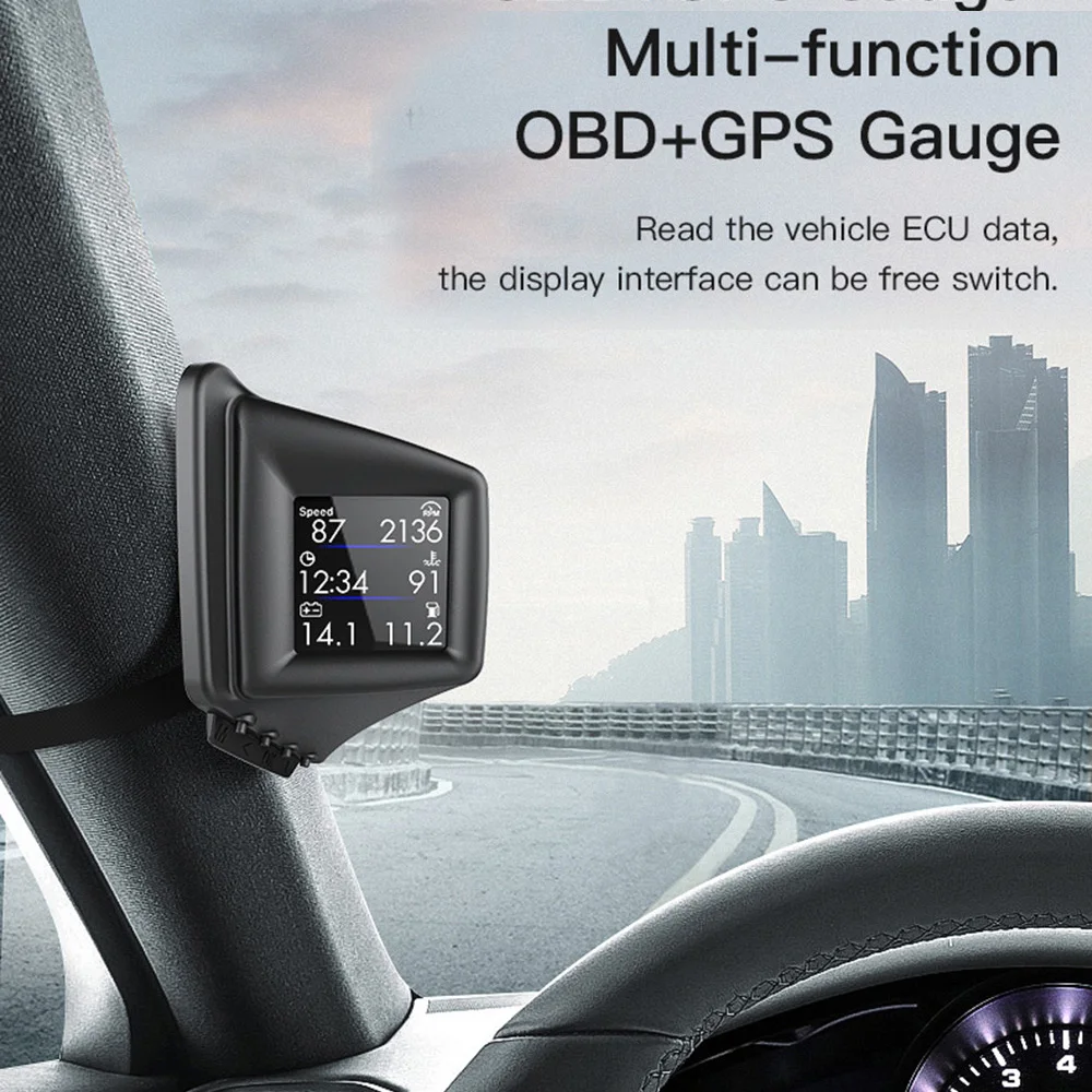 Nuovo A401 HUD OBD2 + GPS Computer di bordo Head Up Display Contagiri per auto Turbo Pressione olio RPM Tachimetro temperatura acqua
