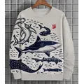 Felpe da uomo Sharks Sea Lino Art Print felpe Casual moda Oversize felpe con collo girocollo