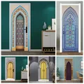 Carta da parati moderna religiosa 3D rimovibile decorazione della porta motivo musulmano