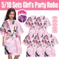 5/10set Spa Party for Girls Kids Robes Kmono Girl Birthday Party accappatoi in raso Flower Girl