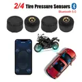 Sensori Bluetooth 5.0 Moto TPMS 0-100PSI Sistema di monitoraggio della pressione dei pneumatici per auto per Android/IOS Tester per pneumatici Accessori auto