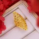 24k Gold Color Women's Flower Large Rings Real Gold Rings for Women Wedding Party Ring Gift Women‘s