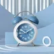 4-Inch Twin Bell Alarm Clock Metal Frame Silent Non-Ticking Quartz Table Clock Round Home Decor