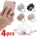 Supporto per anello da dito per telefono con quadrifoglio per iPhone Samsung Metal Grip 360 ° Staffa di montaggio per supporto per telefono cellulare da tavolo con rotazione