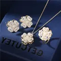 G&D Luxury Fashion Rotatable Flower Pendant Gold Color 3pcs/Set Necklace for Women Anxiety Release