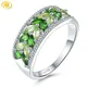 Natural Diopside Peridot Solid Silver Rings 1.5 Carats Genuine Gemstone S925 Fine Jewelry Daily