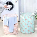 1PC Print Laundry Basket Foldable Home Storage Bag Portable Cotton Linen Hamper Waterproof Dirty Toy