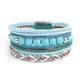 ALLYES Vintage Men Leather Bracelets Multilayer Braid Stone Beaded Bangles Crystal Chain Wrap