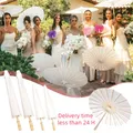 60/84cm Wedding paper umbrellas Wooden handle White DIY Chinese Paper umbrella For Baby Shower Party