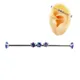 JHJT 1PC 14G (1.6MM) Colorful CZ Industrial Barbell Ear 316L Surgical SteelCartilage Piercing Bar