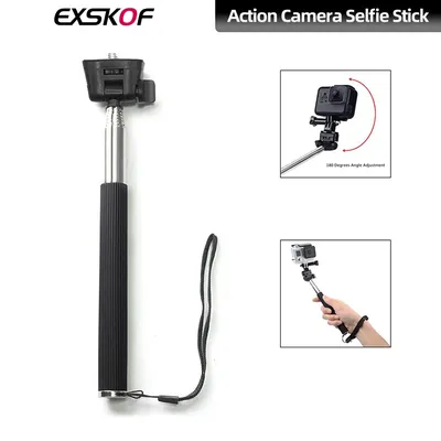 For GoPro Selfie Stick Retractable Adjustable 1/4" Screw Hole Monopod For GoPro Hero 13 12 11 10 9 Insta360 X4 X3 DJI Action 4 3