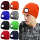 LED Lighted Beanie Cap Unisex Knitted Beanie With Head Lamp USB Rechargeable Flashlight 4 LED