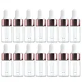 10/20pcs Mini Dropper Bottles Glass Empty Essential Oil Aromatherapy Bottles Rose Gold Cap Pipettes