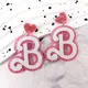 2023 New Little Fresh Pink Acrylic Temperament Love Letter Earrings Earrings Sparkling Pink