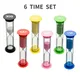 6Pcs Sand Timer Plastic Hourglass Timer Colorful Sandglass Hourglass Small