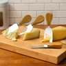 4 Cheese Knives Set Cheese Cutlery Steel Stainless Cheese Slicer Cutter Wood Handle Mini