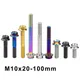 Weiqijie Titanium Bolt Pitch 1.25mm Screw M10 X 20/25/30/35/40/45/50/55/60/65/70/75/80/100mm